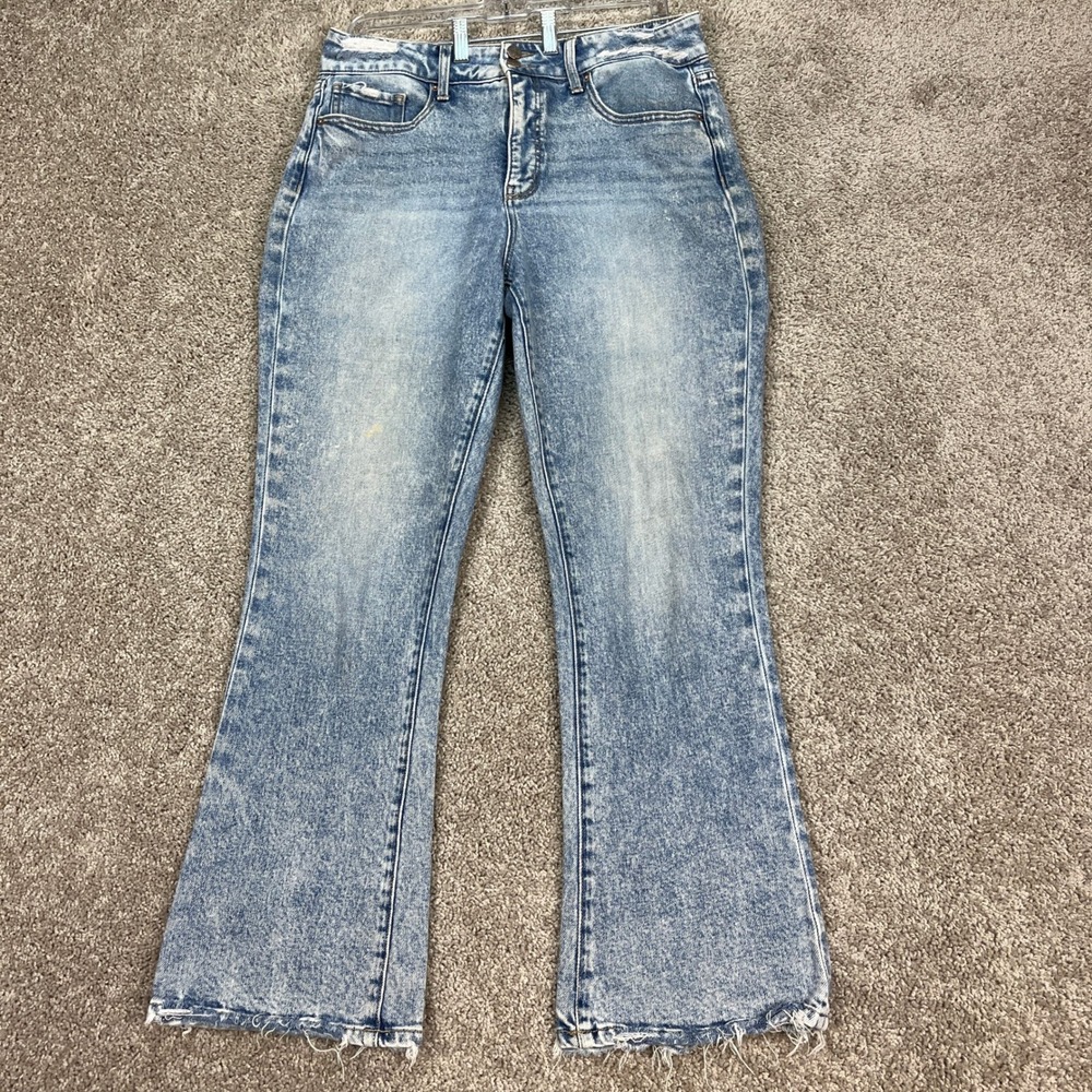 BKE Billie Slim Fit Jeans Mens‎ 30x29.5 Light Wash Bootcut Distressed High Rise